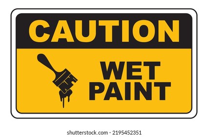 Sign Illustration Caution Wet Paint On Stock Illustration 2195452351 ...