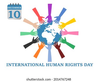 a sign for International Human Rights Day isolated on a white background - Powered by Shutterstock