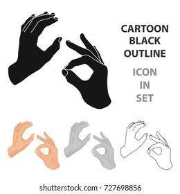 Sign Language Icon In Cartoon Style Isolated On White Background. Interpreter And Translator Symbol Stock Bitmap Illustration.