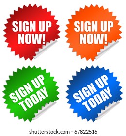 Sign Up Now Stickers