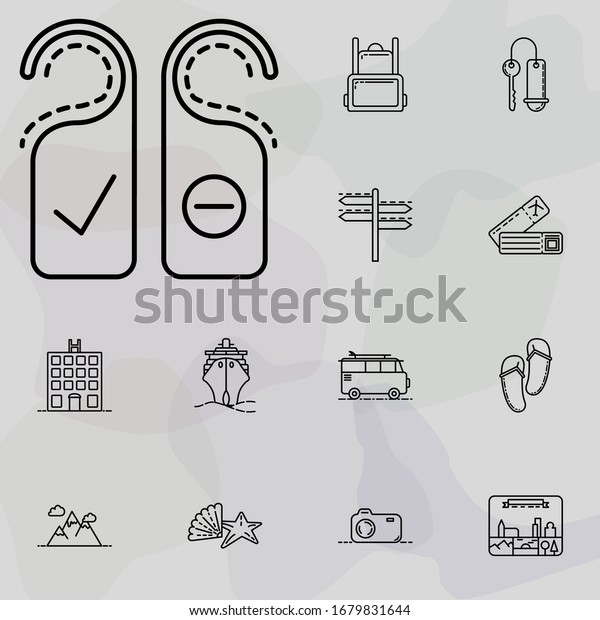 sign on the door of\
hotels icon. summer holiday and Travel icons universal set for web\
and mobile