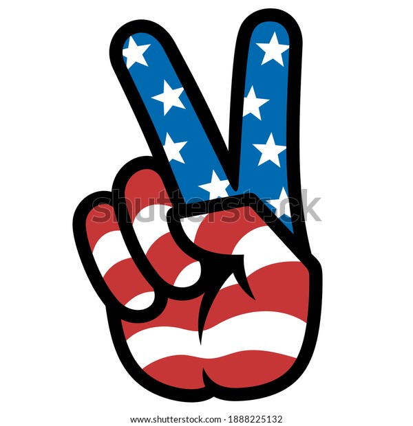 Sign Peace Gesture V Victory Peace Stock Illustration 1888225132