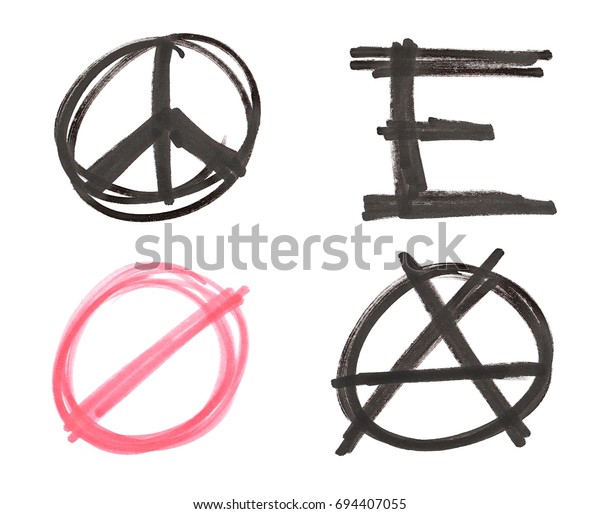 Sign Peace Punk Symbol Stop Black のイラスト素材