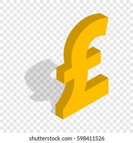 Sign Of Pound Sterling Isometric Icon 3d On A Transparent Background  Illustration