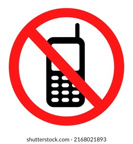 Sign Prohibiting Turning On The Cellphone. Or Silent Your Cellphone