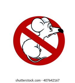 Sign Prohibition Danger Mouse Cartoon Illustration Stock Illustration ...