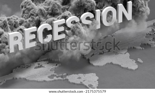 It\'s a sign of recession. Recession business\
and stock crisis concept. Economy crash and markets down. Market\
Crisis Economic Debt Reduction Rate Risk Investment Currency Price.\
3d rendering