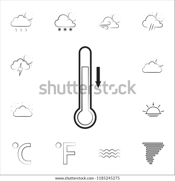 sign of reduced temperature icon. Weather\
icons universal set for web and\
mobile
