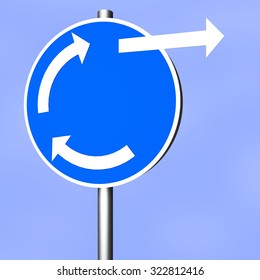 Sign Roundabout With Direction Change