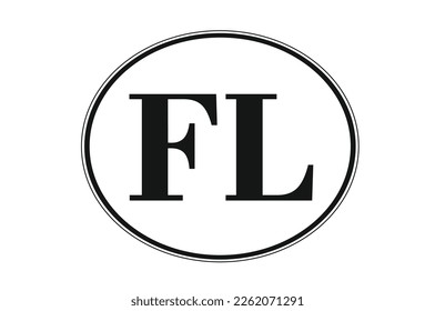 Sign state Florida for sticking glass car background flag  Sign Florida state flag  vehicle badge  Abbreviation for the state Florida  car sticker  Abbreviation FL