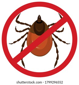 A sign warning of the danger of tick attacks.