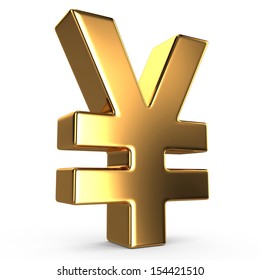 Sign Of Yuan On White Isolated Background