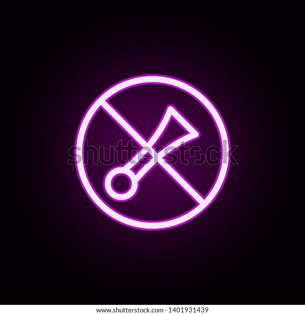 signal\
prohibition neon icon. Elements of ban set. Simple icon for\
websites, web design, mobile app, info\
graphics