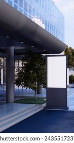 Signboard Blank Round, Square, Rectangle lightbox signage Mockup Template Mounted on the Wall. 3d render. 3d illustration.