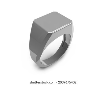 Signet Ring 3D Illustration Mockup Scene On Isolated Background