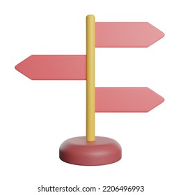 Signpost Arrow Direction Ways 3D Rendering Illustration