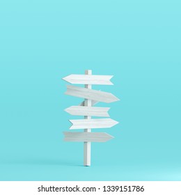 Signpost on pastel blue background. 3d rendering
