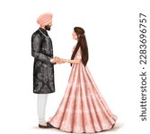 Sikh Couple Engagement Wedding Invitation