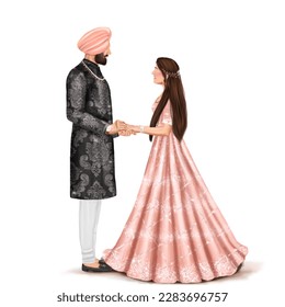 Sikh Couple Engagement Wedding Invitation - Powered by Shutterstock