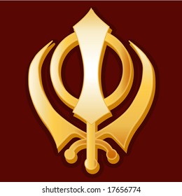 Sikh Symbol Golden Khanda Icon Sikh Stock Illustration 17656774 ...