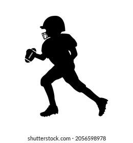 Silhouette American football player running boy with ball. Symbol sport. Illustration icon logo   - Powered by Shutterstock