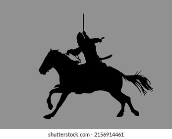 Silhouette Arabic Muslim Knight Warrior Stock Illustration 2156914461 ...