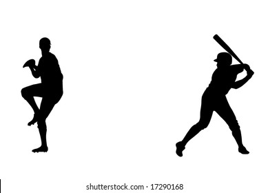 Similar Images, Stock Photos & Vectors of Silhouette of baseball ...