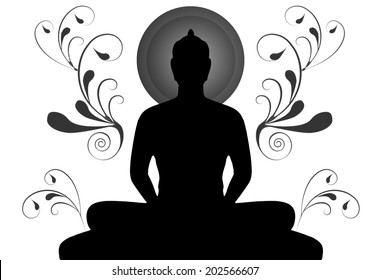 Silhouette Buddha Thailand Stock Illustration 202566607 | Shutterstock