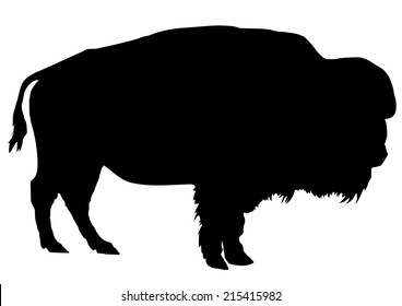 Silhouette Buffalo On White Background Stock Illustration 215415982 ...