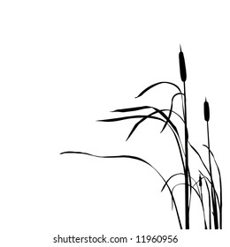 Silhouette Reed Bush Vector Illustration Stock Vector (Royalty Free ...