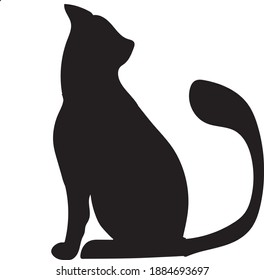 Black Silhouette Cat Vector Illustration Stock Vector (Royalty Free ...