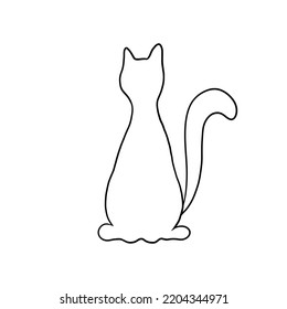 Silhouette Cat Outline Shape Animal Illustration Stock Illustration ...