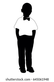 Silhouette Child Stands Childhood Stock Illustration 645061948 ...