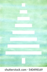 Silhouette Of A Christmas Tree On Watercolor Background With Copy Space Winter Watercolor Background Theme Of Christmas And New Year