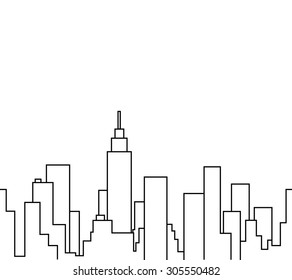 Silhouette Cityscape Vector Illustration Background Stock Vector ...