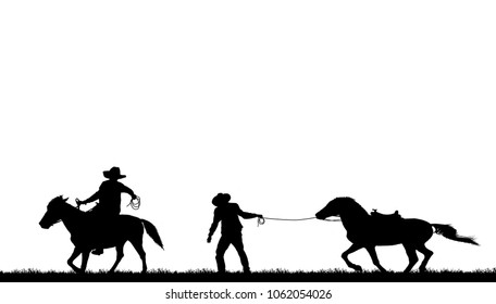 268 Rodeo cowboy cutting horse Images, Stock Photos & Vectors ...