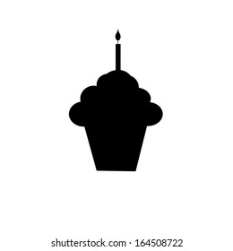 Silhouette Cupcake - Candle