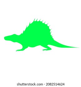 silhouette of dinosaur dimetrodon drawing on white background