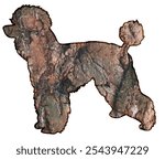 silhouette of dogs filled with texture or pattern made from photo of rock bluff