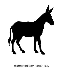 silhouette of a donkey 