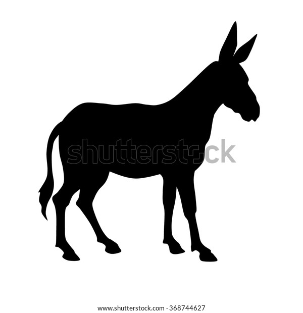 Silhouette Donkey Stock Illustration 368744627