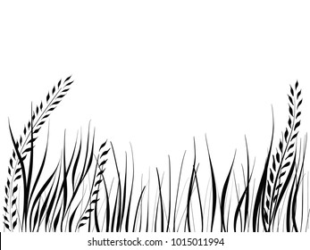 Vector Silhouette Wheat Silhouette Wheat Field Stock Vector (Royalty ...