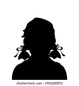 Silhouette Face Girl Kid Close Up. Illustration Graphics Icon Vector