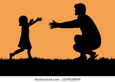 silhouette of father and son meeting and about to hug each other - Powered by Shutterstock