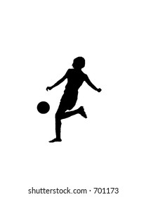 Silhouette Female Soccer Player Chipping Ball Stock Illustration 701173 ...