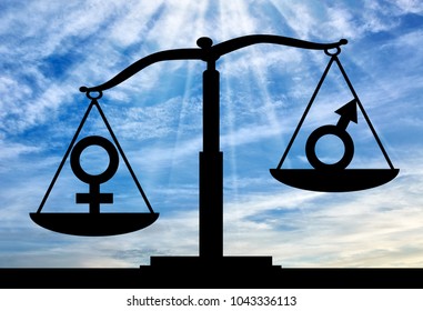 Silhouette Gender Symbols On Scales Justice Stock Illustration ...