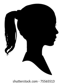 Silhouette of a girls head