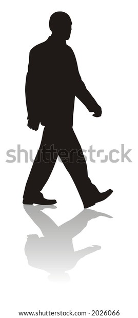 Silhouette Going Man Vector Stock Illustration 2026066 | Shutterstock