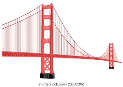 silhouette of golden gate bridge in red color - Shutterstock ID 230301961