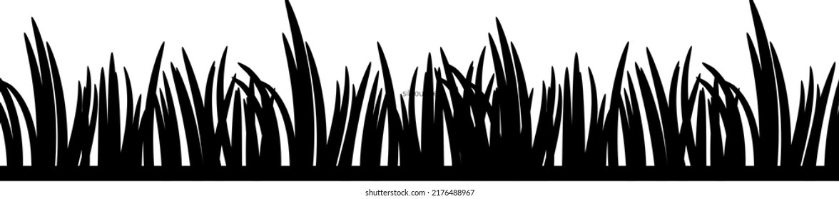 Silhouette Grass Wall Art Black Stock Illustration 2176488967 ...